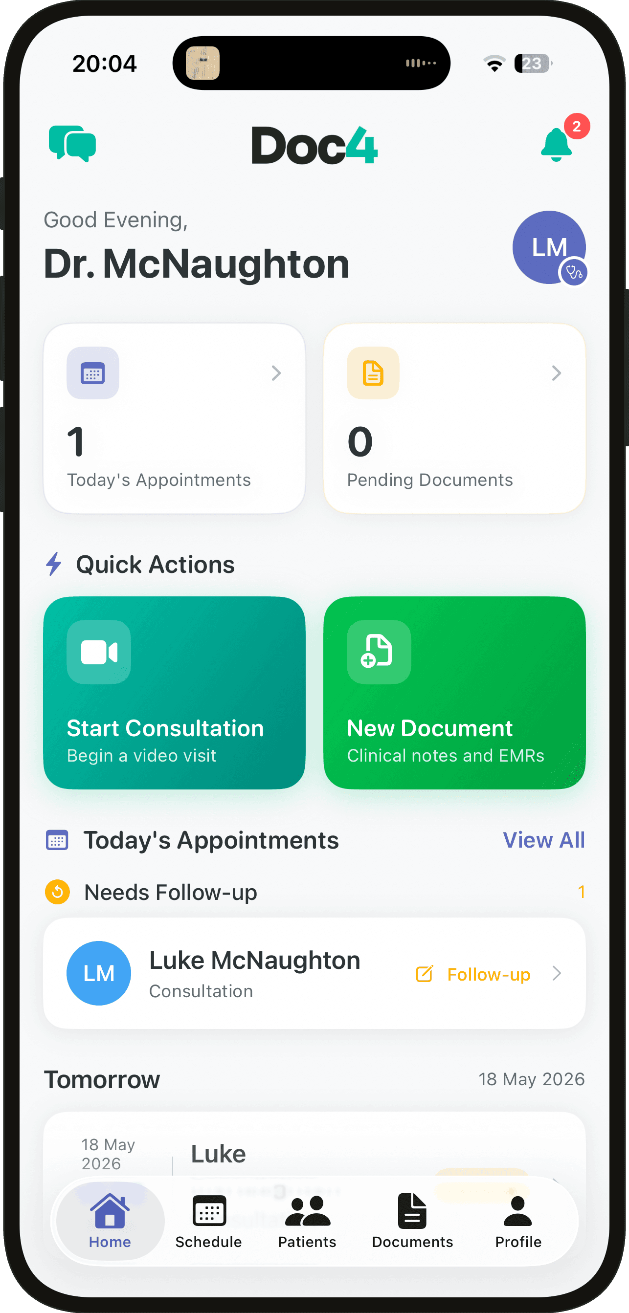 Doc4 — Home (mobile)