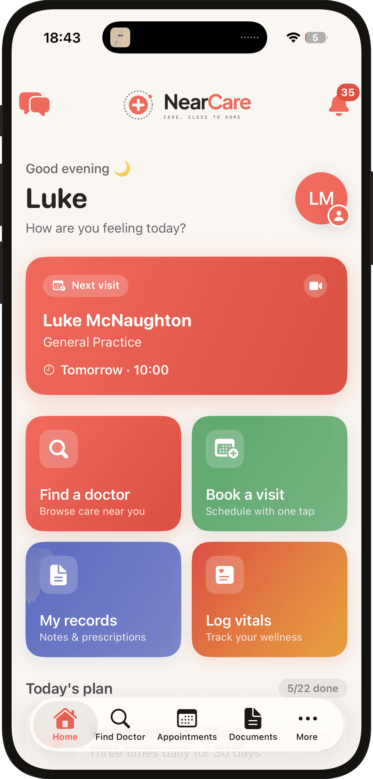 NearCare — Home (mobile)