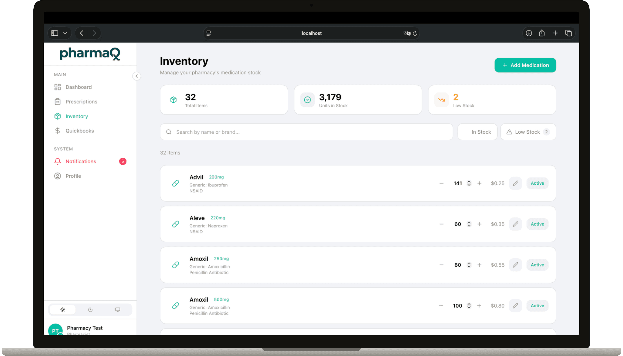 PharmaQ — Inventory (web)